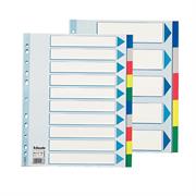 Separatore neutro in PPL 10 tasti colorati f.to A4 MAXI 24,5x29,