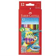 ASTUCCIO 12 PASTELLI COLORATI ACQUERELLABILI RED RANGE FABER CAS