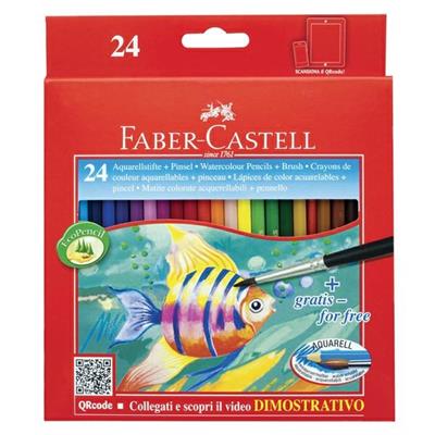 ASTUCCIO 24 PASTELLI COLORATI ACQUERELLABILI RED RANGE FABER CAS