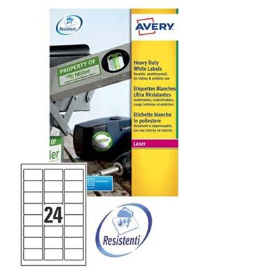 Poliestere adesivo L4773 bianco 20fg A4 63,5x33,9mm (24et/fg) la