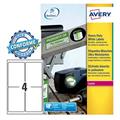 Poliestere adesivo L4774 bianco 20fg A4 99,1x139mm (4et/fg) lase