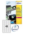 Poliestere adesivo L4778 bianco 20fg A4 45,7x21,2mm (48et/fg) la