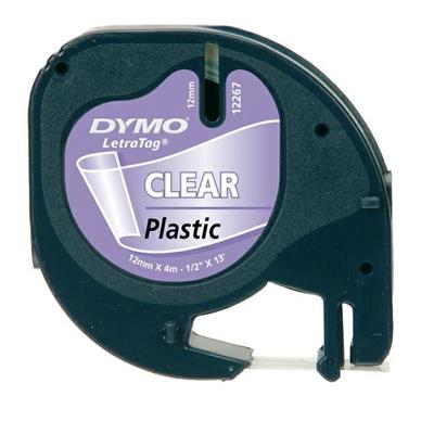 Nastro DYMO LT in plastica 12mmx4mt. nero/trasparente