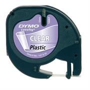 Nastro DYMO LT in plastica 12mmx4mt. nero/trasparente