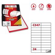 Etichetta adesiva C/547 bianca 100fg A4 105x25mm (24et/fg) Marki