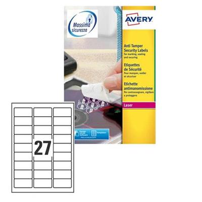 Poliestere adesivo L6114 bianco antim. 20fg A4 63,5x29,6mm (27et