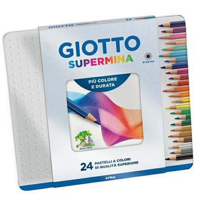 Pastelli GIOTTO supermina 24 colori scatola in metallo