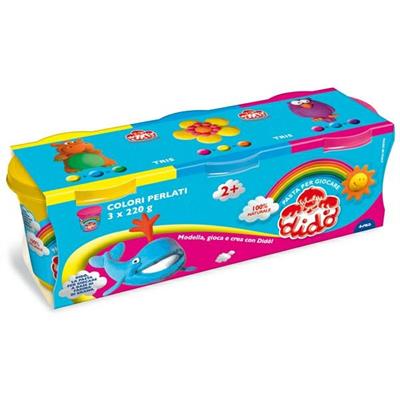 Dido' tris pasta per giocare 3pz. ciano-rosso-giallo 220 gr. 3+
