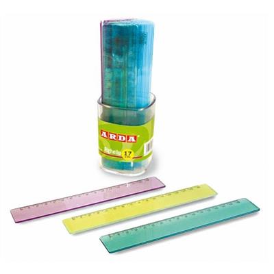 Righello ARDA trasparente colorato 17cm.