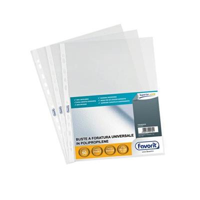 *** Busta ppl c/fori opaca 21x29.7 superior cf 50 favorit