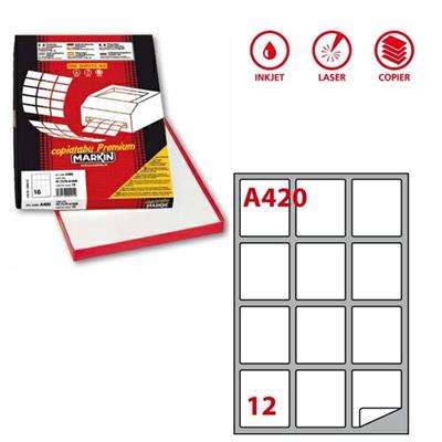 Etichetta laser/ink a4 63,5x72 12xfg 100 c/bordino sicurezza