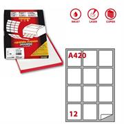 Etichetta laser/ink a4 63,5x72 12xfg 100 c/bordino sicurezza