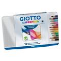 Pastelli GIOTTO supermina 12 colori scatola in metallo