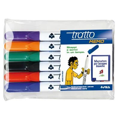 Pennarello lavagna p.tonda memo 6.5 conf. 6 colori