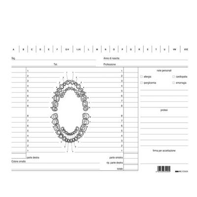 Scheda dentisti 17x24 e3529 100pz