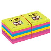 BLOCCO 90foglietti Post-itÂ®Super Sticky 76x76mm ULTRACOLOR 654-