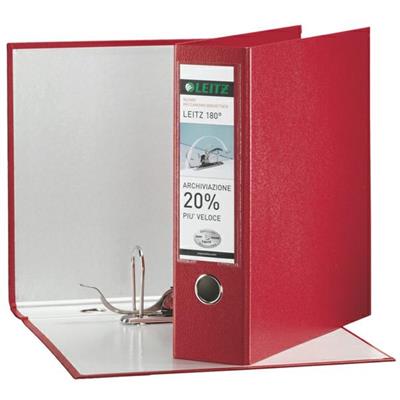 Registratore LEITZ 180Â° G65 rosso dorso 8cm f.to protocollo LEI