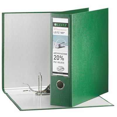 Registratore LEITZ 180Â° G65 verde dorso 8cm f.to protocollo LEI