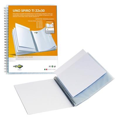 Portalistini Uno Spiro TI 22x30cm 20buste c/spirale personaliz.S