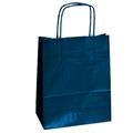Borsa in carta manico piatto 22x10x29 kraft blu