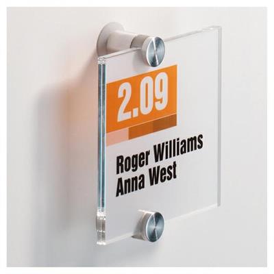 TARGA PER PORTE/PARETI CRYSTAL SIGN 105X105MM DURABLE