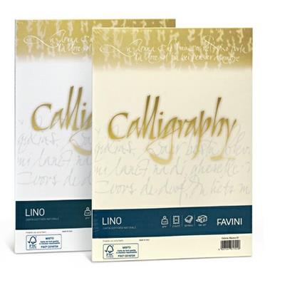 Carta calligraphy lino 90gr a4 bianco 01 fg.50