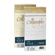 Busta calligraphy lino 11x22 bianco 01 pz.25