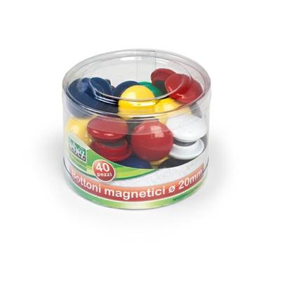 BARATTOLO 40 MAGNETI TONDI d.20MM COLORI ASS. ART.2140