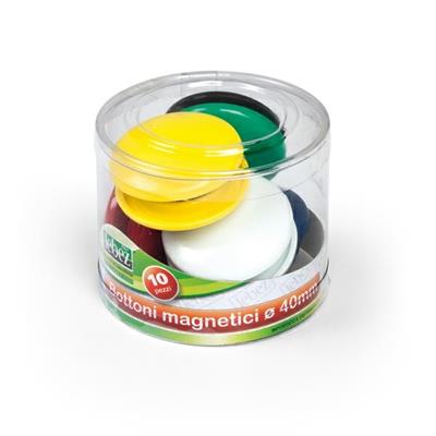 Bottoni magnetici tondi diametro 4cm colori assortiti 10pz