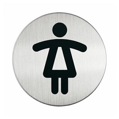 PITTOGRAMMA D. 8,3cm 'TOILETTE DONNA' IN ACCIAIO