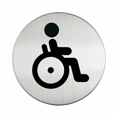 Pittogramma acciao durable rotondo wc diversamente abili Ø 83 mm