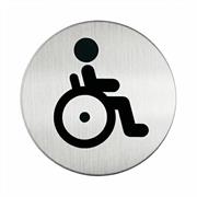 Pittogramma acciao durable rotondo wc diversamente abili Ø 83 mm
