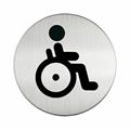 Pittogramma acciao durable rotondo wc diversamente abili Ø 83 mm