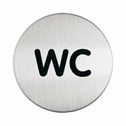 Pittogramma adesivo WC acciaio diametro 8.3 cm Durable