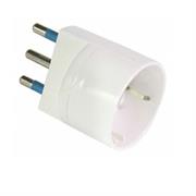 ADATTATORE SEMPLICE CON SPINA 2P+T 16A - PRESA SCHUKO 16A