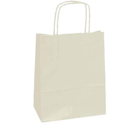 25 SHOPPERS CARTA KRAFT 26x11x34,5cm TWISTED avorio
