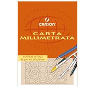 Blocco millimetrato CANSON carta opaca gr.80 a4 10fg