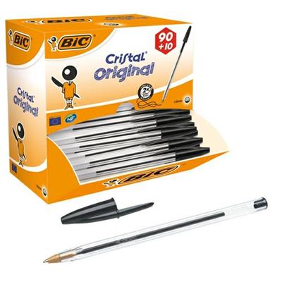 Dispenser value pack 90+10 penna sfera CRISTAL__ medio 1,0mm ner