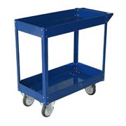 CARRELLO C/RUOTE IN ACCIAIO VERNICIATO BLU 2 RIPIANI 84X41cm H 8