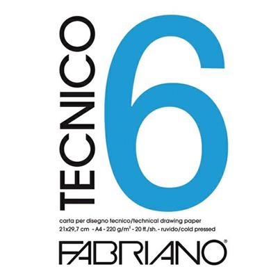 BLOCCO TECNICO 6 29,7x42 cm 20fg 220gr ruvido FABRIANO a3