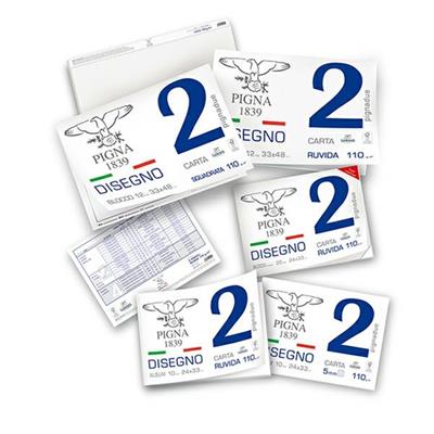 BLOCCO DISEGNO PIGNA2 33x48cm collato 12fg 110gr liscio squadrat
