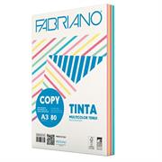 Carta Fabriano copy tinta a3 80gr 250fg mix 5 colori tenui