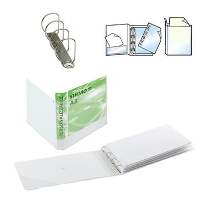 Raccoglitore STELVIO TI 25 4D A3 42x30cm album bianco personaliz
