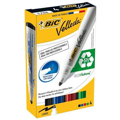 ASTUCCIO 4 MARCATORI P.TONDA Whiteboard VELLEDAÂ® 1701 Recycled