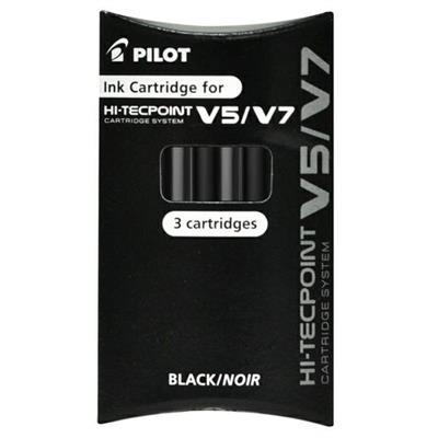 SET 3 REFILL ROLLER HI-TECPOINT V5-V7 RICARICABILE NERO BEGREEN