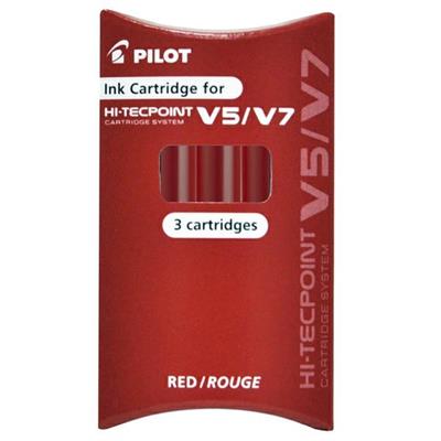 SET 3 REFILL ROLLER HI-TECPOINT V5-V7 RICARICABILE ROSSO BEGREEN