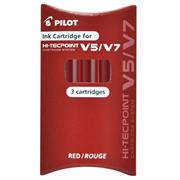 SET 3 REFILL ROLLER HI-TECPOINT V5-V7 RICARICABILE ROSSO BEGREEN