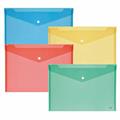 SET 5 BUSTE CON BOTTONE A4-33,5x23,5cm COLORI ASSORTITI LEBEZ AR