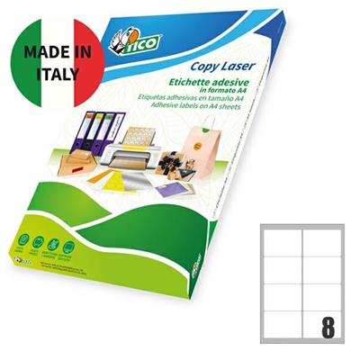 Etichetta adesiva LP4F verde fluo 70fg A4 99,1x67.7mm (8et/fg) T