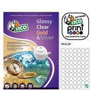 Poliestere adesivo PC4 trasparente 100fg A4 Ã˜25mm (70et/fg) las